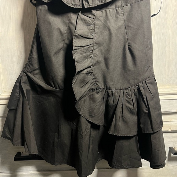 Saints & Secrets Black One Shoulder Ruffle Mini Dress Cocktail Flirty - Picture 6 of 9